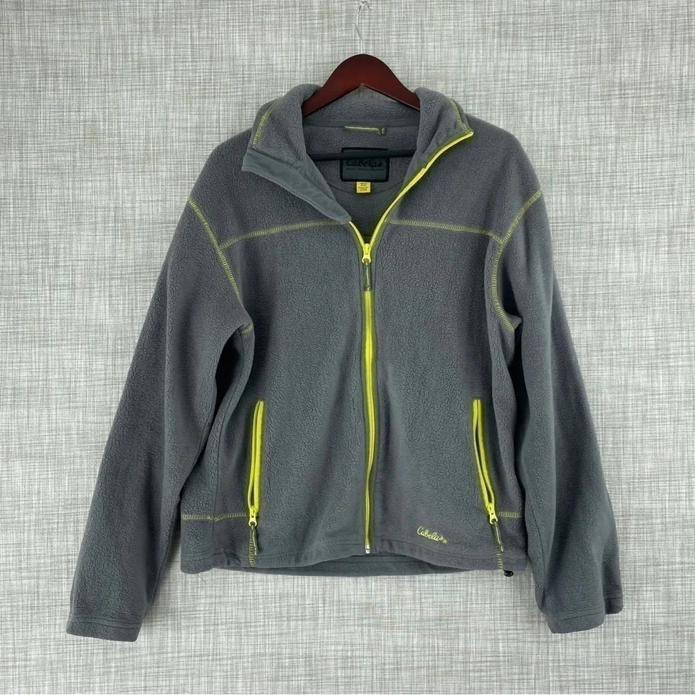 Cabela's mens size Medium long sleeve full zip fleece sweater 0745